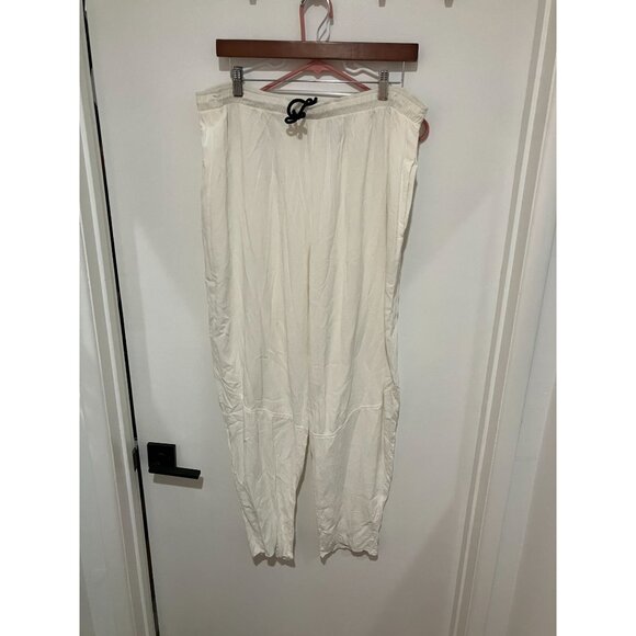 Jams World Women's Vintage Beach Pants, White, Size Large - Picture 1 of 5